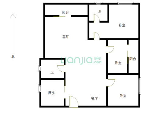 三小五中新装3房产权满主卧朝南看中庭全明结构