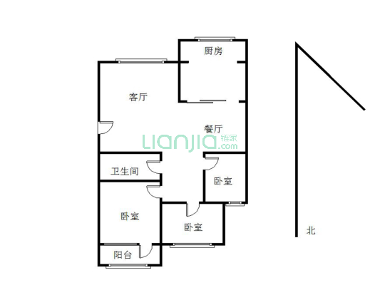 卧龙花园二区龙和苑 中间层三居室 南北通透 带地下室