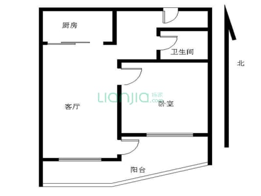 鲁信长春花园 1室2厅 南