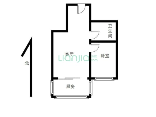 白梅街 1室1厅 南