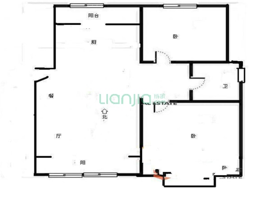 老街绿地一期 2室1厅 南 北