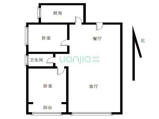 东玺门 2室1厅 南