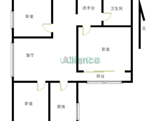 才子佳苑二区精装小三房户型周正近地铁