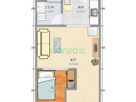 4号线正地铁口 12年次新小区 正规一室一厅带阳台