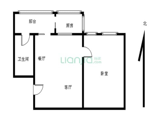 祥兴大厦 正宗一房一厅 户型方正  厅出阳台采光好