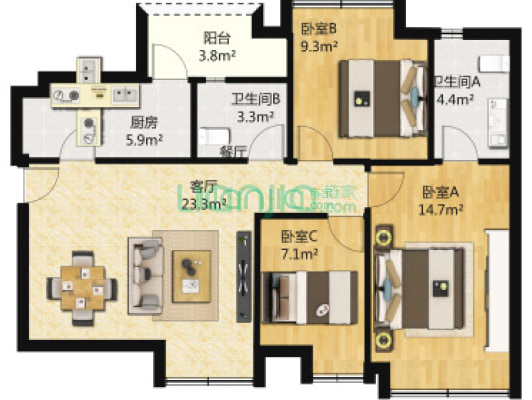 漾晴居 品质小区 高层南向 实用户型 保养靓丽