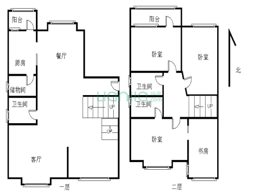 桃源居五区 中楼层复式四房 安静不吵  业主诚售