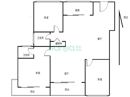 满五唯一  大三房 实用面积大 客厅出阳台 诚心出售