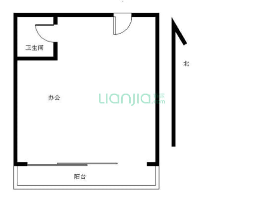 长平商务大厦 1室1厅 南