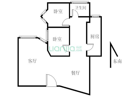 松泉山庄 2室1厅 南