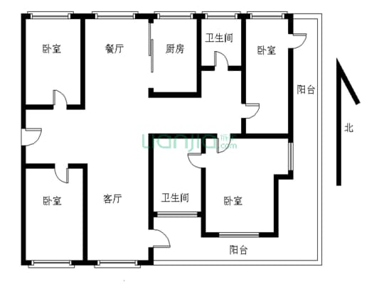 十二橡树庄园一期 4室1厅 北