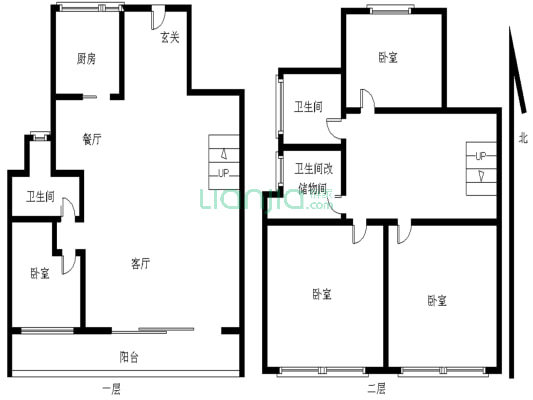 可园端头位南北通大复式    精装修  拎包入住