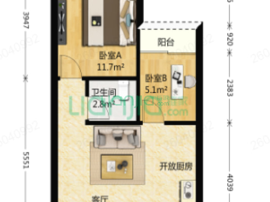 皇御苑 小两房 业主诚心出售 户型方正,社区环境好