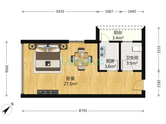 宝安体育馆 一房一厅 低总价 满2年 南向