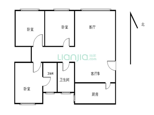 地铁口物业大三房    自如装修