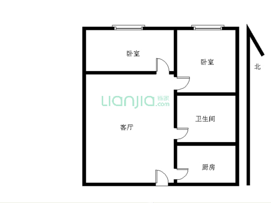 敦信大厦 两房一厅   户型方正实用