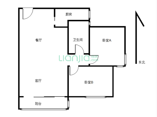 珠江中星广场 2室2厅 南