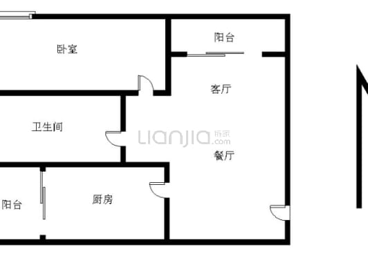 江南豪苑 1室1厅 南