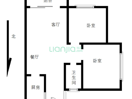 朝南装修两房好户型，户型格局设计合理