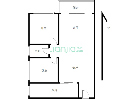 茂基城市华府 2室2厅 南