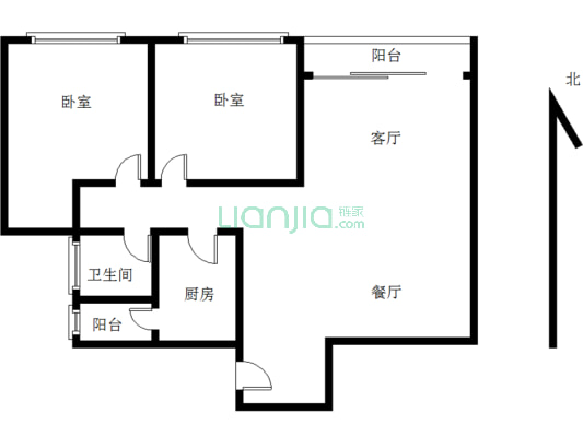 中豪华厦 2室2厅 北