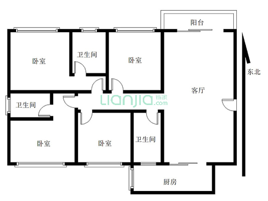 区政府成熟社区 大四房两厅两卫满五年