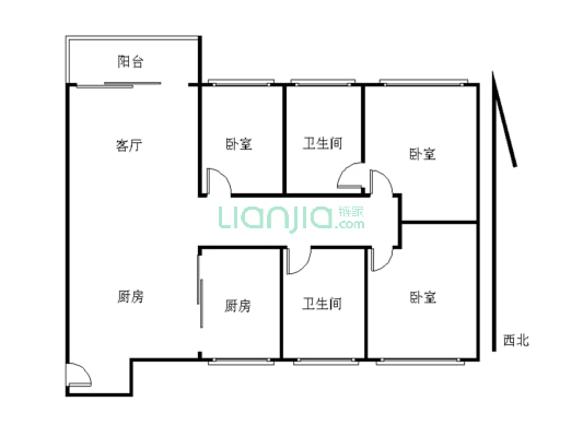 星河丹堤F区 3室2厅 南