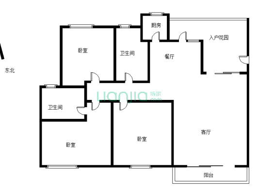 业主诚心出售此房子，朝向好看花园，户型方正实用。