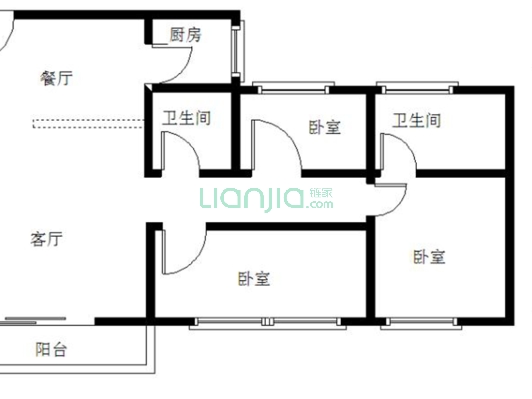 万佳花园，三房两卫，客厅向南，户型方正