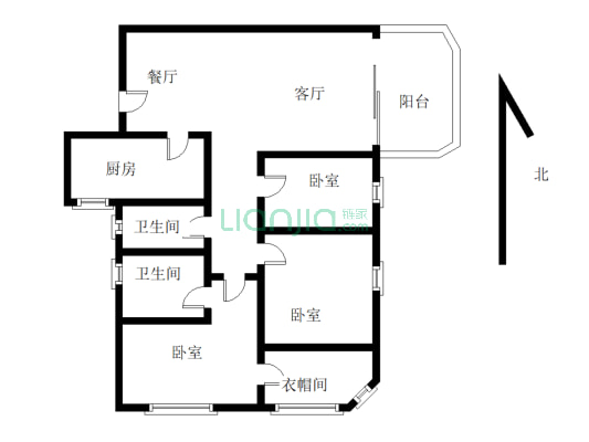 河畔广场 3室2厅 东