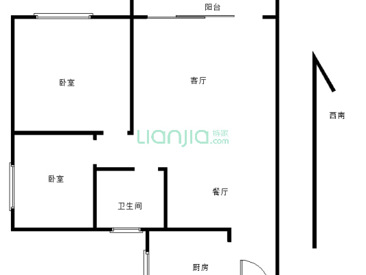 君丽花园 毛坯两房 户型好 适合居家