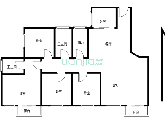 四居室 三世同堂 带装修 高楼层 采光好 朝南 诚售