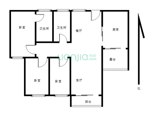 东湖花园 3室2厅 南