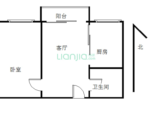 盛和广场 1室1厅 南