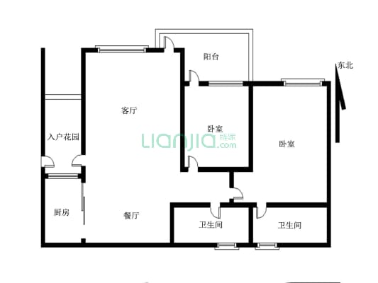 盛和广场2-2-1-1 94平精装，拎包入住