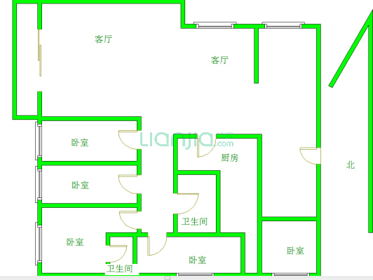 德洲丹缇轩 5室2厅 南 北