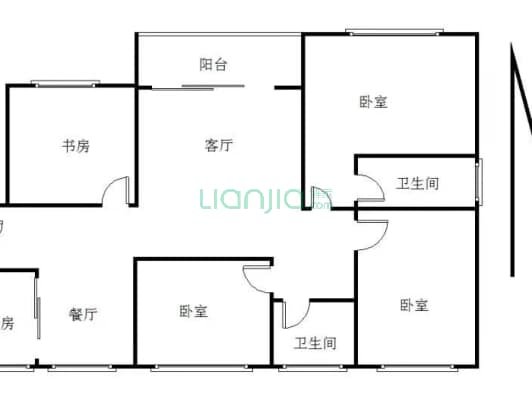 名流印象花园一期 4室2厅 西南