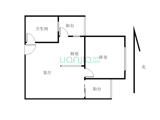 利嘉苑 1室1厅 南