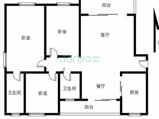 中信德方斯3房2厅南北对流双阳台 精装修满五唯一税少