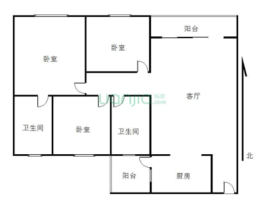 凤城华府一期，三室二厅一二位，采光户型都很好-户型图