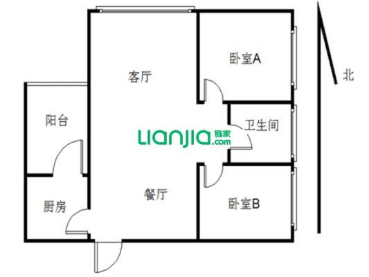 此房是标准套二，户型方正，空气流通性好，3梯5户