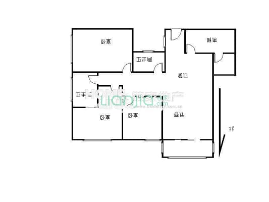 银泰城 套三 安静 对中庭  简装 户型方正