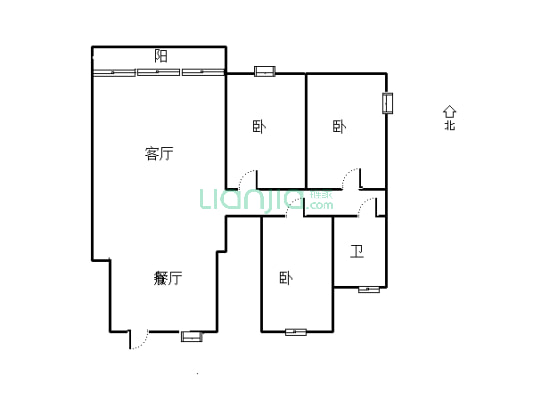 世纪城龙泽苑南区 3室2厅 南