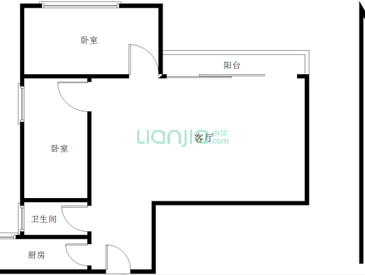 渔安新城E组团 2室1厅 东南