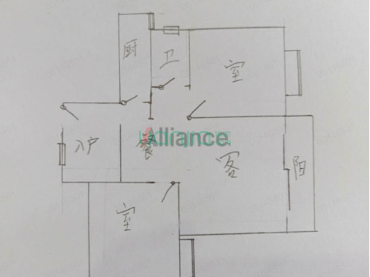 龙贤苑北区 2室2厅 东