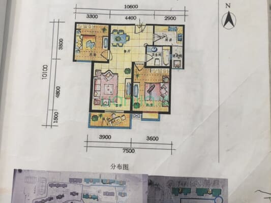 仕嘉公寓B区（绿地世纪城） 2室1厅 南