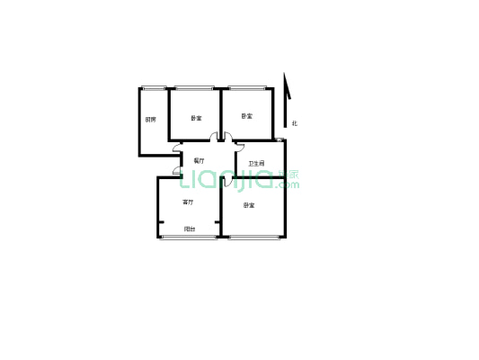 悦海兰亭三室两厅精装修 带家具家电拎包入住 户型好-户型图