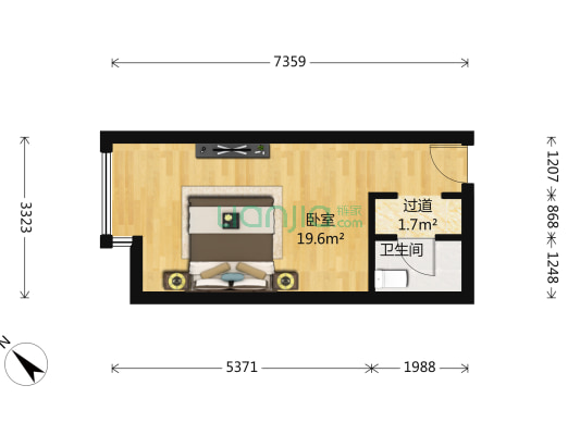 好望角 1室0厅1卫 32平方