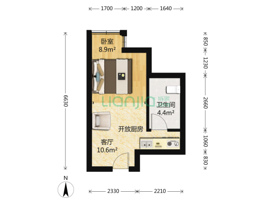 同润魅影商苑 1室0厅1卫 35平方