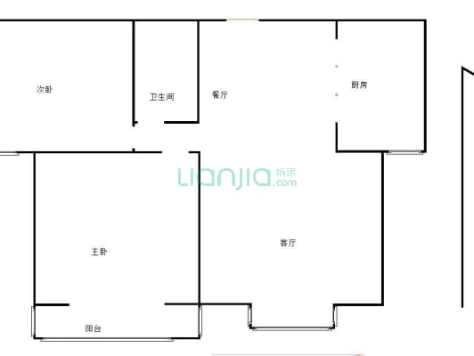 水岸花城 2室1厅 南-户型图